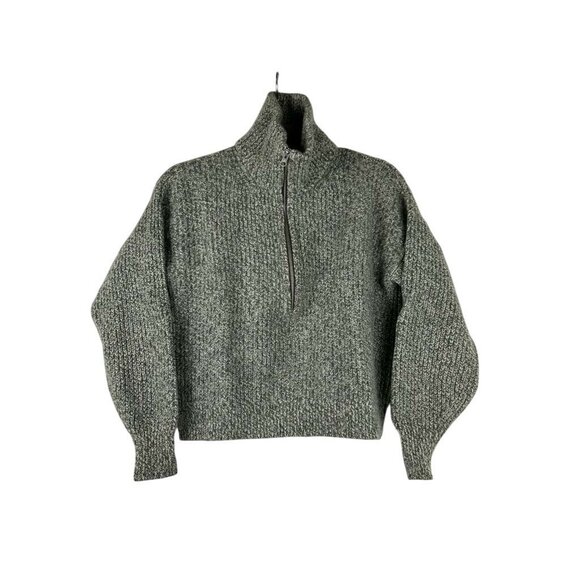 Everlane GIRLS M Half-Zip Chunky Knit Sweater 100% Wool Sweatshirt Pullover - Picture 7 of 10